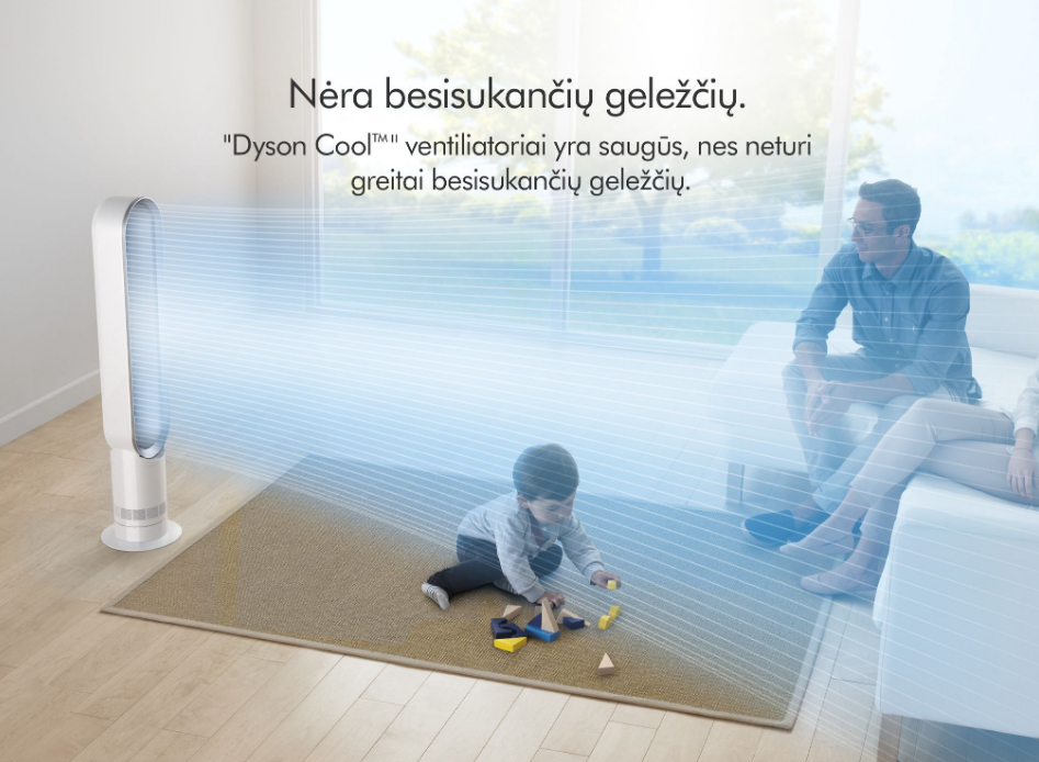 Ventiliatorius Dyson AM07, baltas aprašymas - Prekės nuotrauka