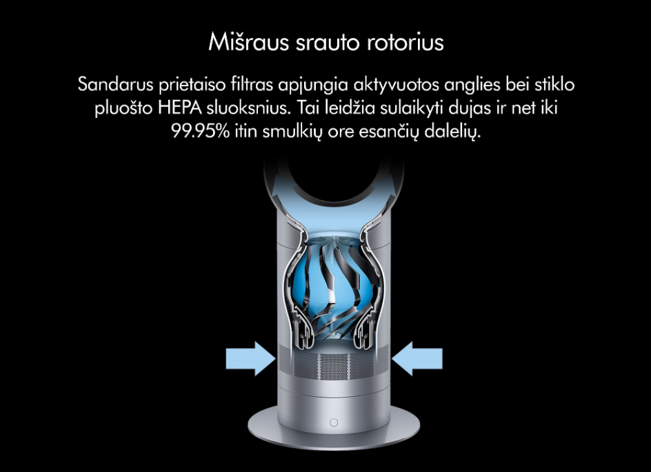 Ventiliatorius Dyson AM07, baltas aprašymas - Prekės nuotrauka