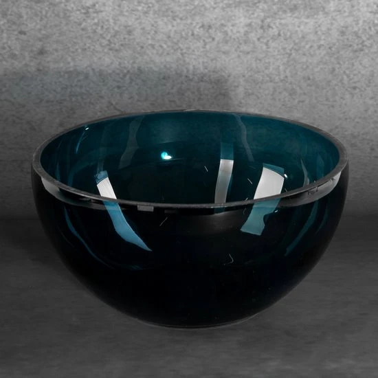 Eurofirany LIMITED COLLECTION LILI6 Meninio stiklo dubuo, ∅ 25 X 13 cm, spalva: turkio aprašymas - Prekės nuotrauka