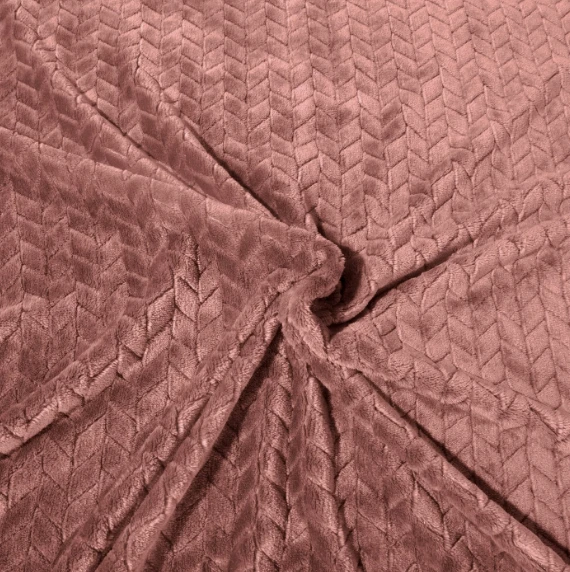 Eurofirany DESIGN 91 CINDY Minkštas ir švelnus pledas su įspaustu raštu, 170X210 cm, spalva: pudrinė aprašymas - Prekės nuotrauka