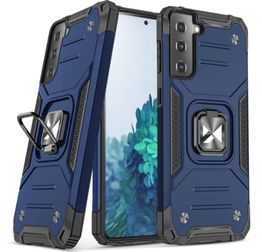 Wozinsky Ring Armor tvirtas hibridinis dėklas skirtas Samsung Galaxy S22, mėlynas aprašymas - Prekės nuotrauka