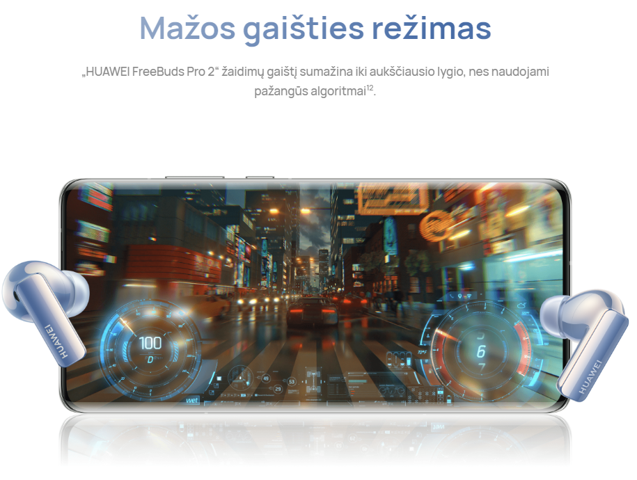 Ausinės HUAWEI FreeBuds Pro 2, Didelės skiriamosios gebos dvigubo garso sistema, Išmanusis aktyvaus triukšmo slopinima, Pokalbiai be jokių trikdžių, keraminės baltos spalvos aprašymas - Prekės nuotrauka