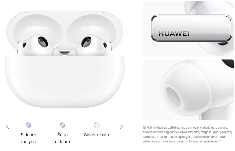 Ausinės HUAWEI FreeBuds Pro 2, Didelės skiriamosios gebos dvigubo garso sistema, Išmanusis aktyvaus triukšmo slopinima, Pokalbiai be jokių trikdžių, keraminės baltos spalvos aprašymas - Prekės nuotrauka