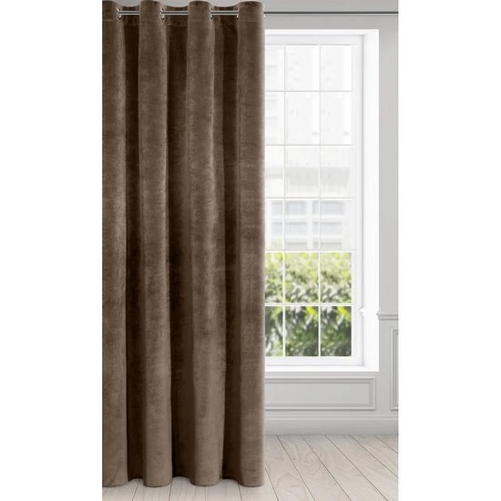 Eurofirany DIVA LINE RIA Minkšto aksomo naktinė užuolaida, 140X250 cm, kilpos / žiedai, spalva: ruda aprašymas - Prekės nuotrauka
