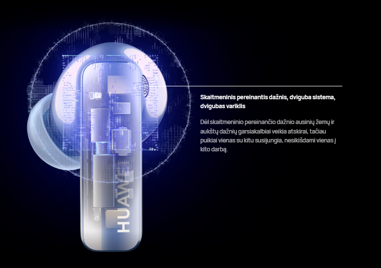 Ausinės HUAWEI FreeBuds Pro 2, Didelės skiriamosios gebos dvigubo garso sistema, Išmanusis aktyvaus triukšmo slopinima, Pokalbiai be jokių trikdžių, keraminės baltos spalvos aprašymas - Prekės nuotrauka
