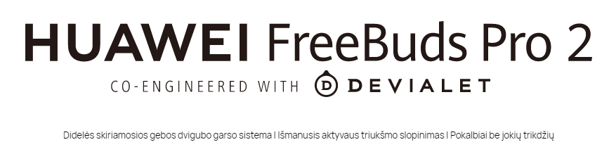 Ausinės HUAWEI FreeBuds Pro 2, Didelės skiriamosios gebos dvigubo garso sistema, Išmanusis aktyvaus triukšmo slopinima, Pokalbiai be jokių trikdžių, keraminės baltos spalvos aprašymas - Prekės nuotrauka