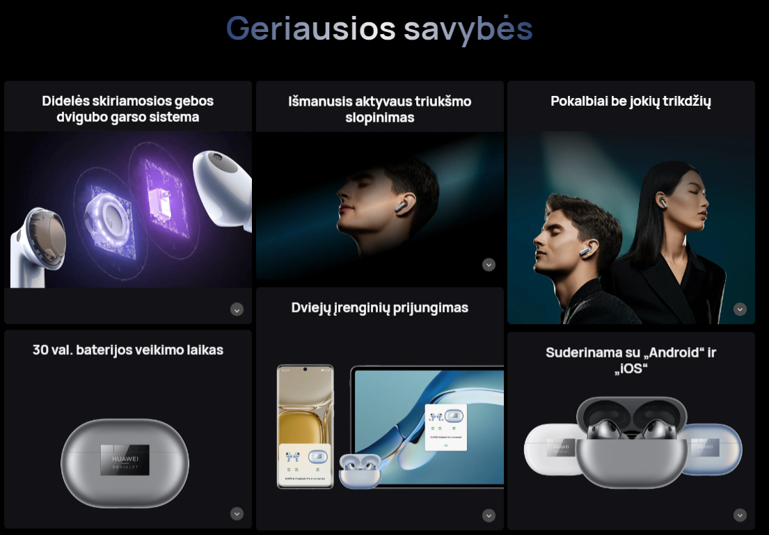 Ausinės HUAWEI FreeBuds Pro 2, Didelės skiriamosios gebos dvigubo garso sistema, Išmanusis aktyvaus triukšmo slopinima, Pokalbiai be jokių trikdžių, keraminės baltos spalvos aprašymas - Prekės nuotrauka