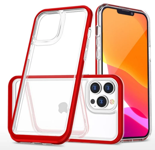 Hurtel Clear dėklas skirtas iPhone 13 Pro, raudonas aprašymas - Prekės nuotrauka