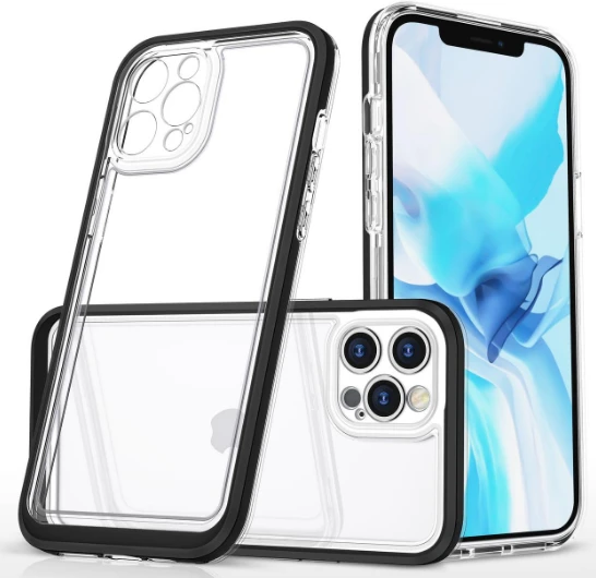 Hurtel Clear dėklas skirtas iPhone 12 Pro, juodas aprašymas - Prekės nuotrauka