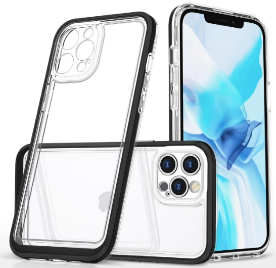 Hurtel Clear dėklas skirtas iPhone 12 Pro Max, juodas aprašymas - Prekės nuotrauka