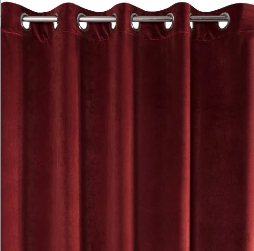 Eurofirany DIVA LINE RIA Minkšto aksomo naktinė užuolaida, 140X250 cm, kilpos / žiedai, spalva: bordo aprašymas - Prekės nuotrauka