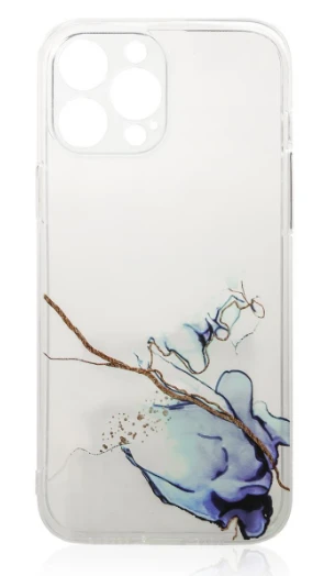 Hurtel Skaidrus marmurinis dėklas iPhone 12 Pro – mėlynas aprašymas - Prekės nuotrauka