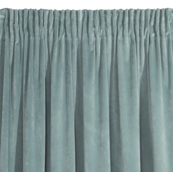 Naktinė užuolaida iš minkšto aksomo Eurofirany DIVA LINE RIA 140X270 cm, juosta/ tunelis/ kabliukai, 300g/m2, spalva: mėlyna aprašymas - Prekės nuotrauka