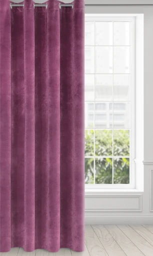 Eurofirany DIVA LINE RIA Minkšto aksomo naktinė užuolaida, 140X250 cm, kilpos / žiedai, spalva: violetinė aprašymas - Prekės nuotrauka