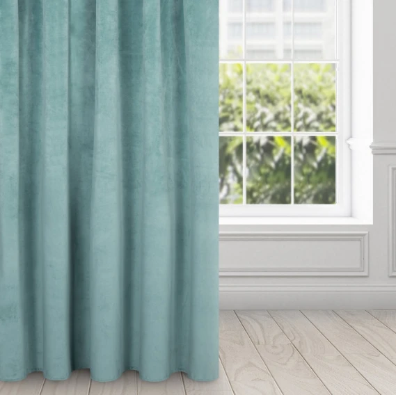 Naktinė užuolaida iš minkšto aksomo Eurofirany DIVA LINE RIA 140X270 cm, juosta/ tunelis/ kabliukai, 300g/m2, spalva: mėlyna aprašymas - Prekės nuotrauka