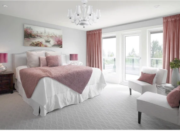 Naktinė užuolaida iš minkšto aksomo Eurofirany DIVA LINE RIA 140X270 cm, juosta/ tunelis/ kabliukai, 300g/m2, spalva: pudros aprašymas - Prekės nuotrauka