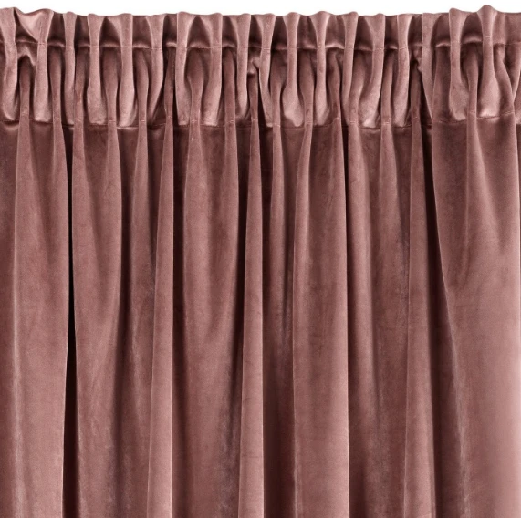 Naktinė užuolaida iš minkšto aksomo Eurofirany DIVA LINE RIA 140X270 cm, juosta/ tunelis/ kabliukai, 300g/m2, spalva: tamsiai rožinė aprašymas - Prekės nuotrauka