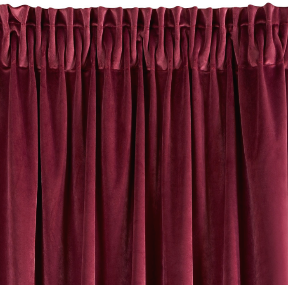 Naktinė užuolaida iš minkšto aksomo Eurofirany DIVA LINE RIA 140X270 cm, juosta/ tunelis/ kabliukai, 300g/m2, spalva: bordo aprašymas - Prekės nuotrauka