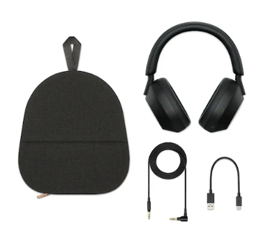 Belaidės ausinės Sony WH-1000XM5 su triukšmo slopinimo technologija, Juodos aprašymas - Prekės nuotrauka