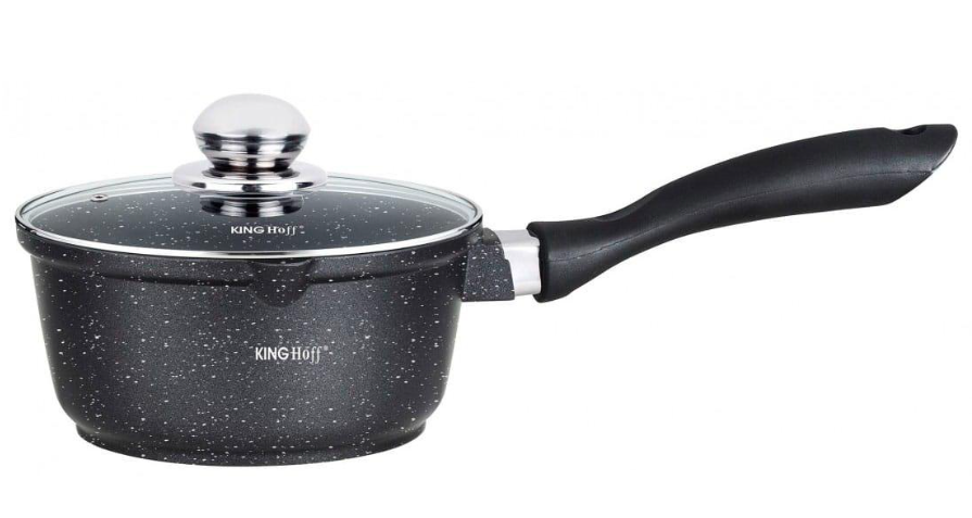 King Hoff KH-1600 Marmurinis puodas Ø16cm / 1,3L su stikliniu dangteliu aprašymas - Prekės nuotrauka