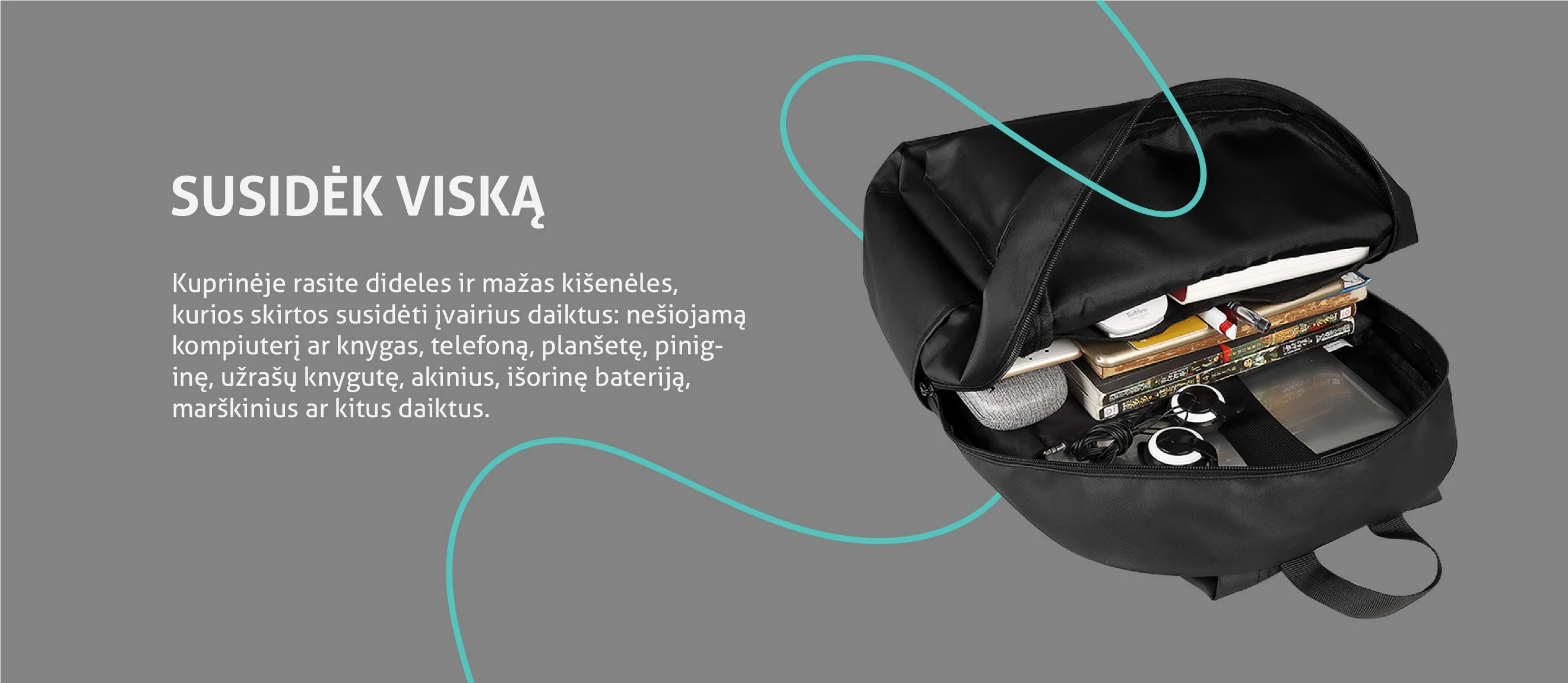 Sponge Street kuprinė, 15,4 juodos spalvos aprašymas - Prekės nuotrauka