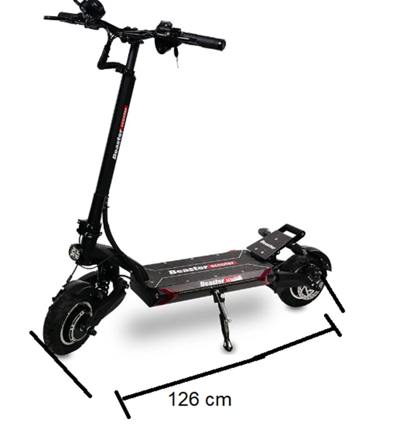 Elektrinis paspirtukas Beaster Scooter BS77, 2400 W, 60 V, 23,4 Ah, hidrauliniai stabdžiai aprašymas - Prekės nuotrauka