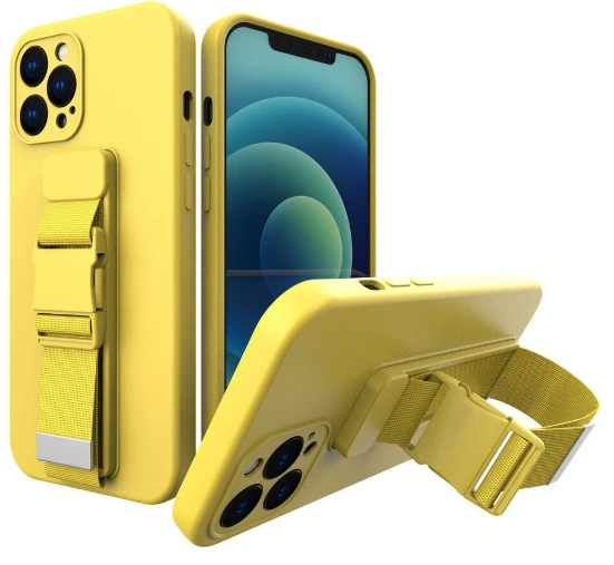 Hurtel Rope dėklas su dirželiu skirtas Samsung Galaxy A32 5G, geltonas aprašymas - Prekės nuotrauka