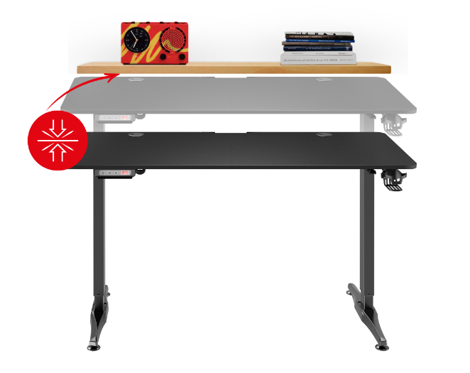 Žaidimų stalas Huzaro Hero 8.5 Gaming Desk, Motorizuotas, Reguliuojamo aukščio 740-1190mm, Juodos spalvos aprašymas - Prekės nuotrauka