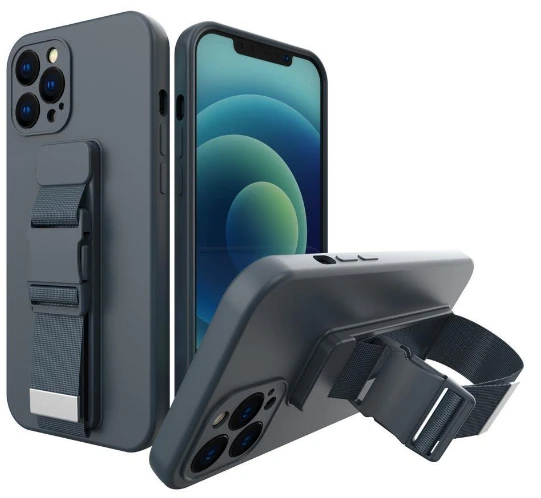 Hurtel Rope dėklas su dirželiu skirtas iPhone 11 Pro Max, tamsiai mėlynas (Navy Mėlyna) aprašymas - Prekės nuotrauka