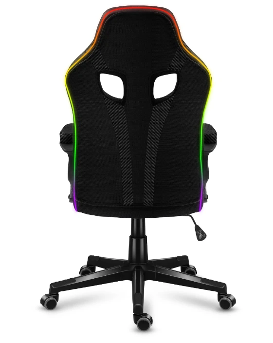 Žaidimų kėdė Huzaro Force 2.5 RGB Carbon Mesh su pašvietimu Gaming Chair, Juoda aprašymas - Prekės nuotrauka