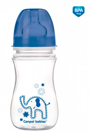 Canpolbabies CANPOL BABIES plataus kaklelio buteliukas EASYSTART, colorful animals, 3-6 mėn+, 240 ml, 35/206 aprašymas - Prekės nuotrauka