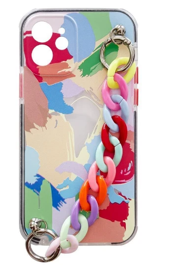 Hurtel Spalvotas elastingas dėklas su grandinėlės pakabuku, skirtas Samsung Galaxy S21 Ultra 5G aprašymas - Prekės nuotrauka