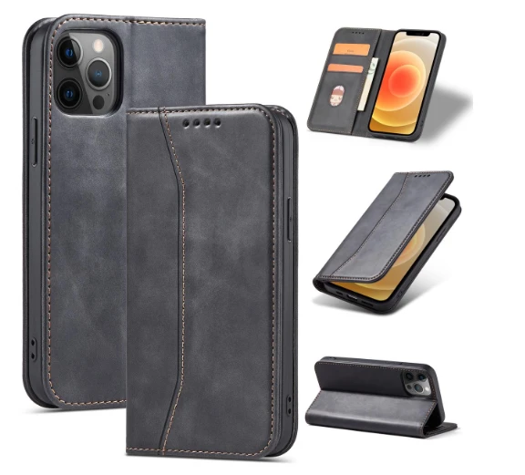 Hurtel Magnet Fancy dėklas, skirtas iPhone 12 Pro Max, juodas aprašymas - Prekės nuotrauka