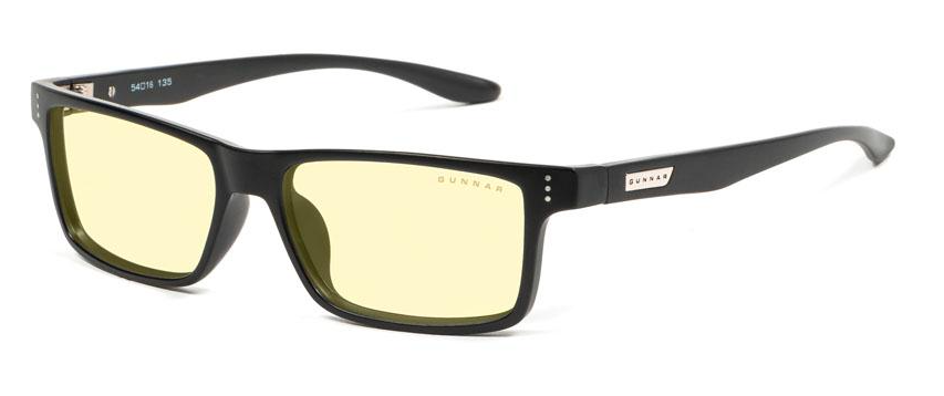Gunnar Optiks Vertex kompiuteriniai akiniai, blokuojantys mėlyną šviesą - gintariniai stiklai, juodos spalvos aprašymas - Prekės nuotrauka