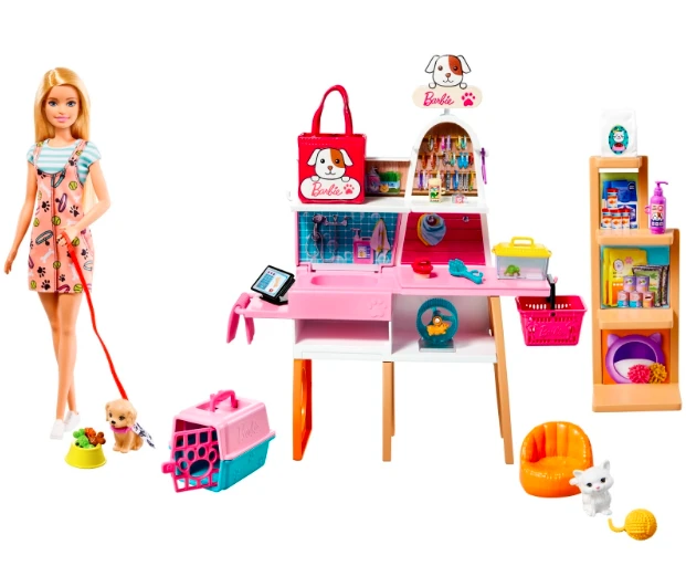 Mattel Barbės šunelių parduotuvės rinkinys aprašymas - Prekės nuotrauka