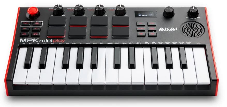AKAI MPK Mini Play MK3 klaviatūra, juoda/raudona aprašymas - Prekės nuotrauka