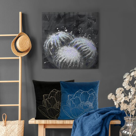 Eurofirany BLINK / 20 Aksominis pagalvės užvalkalas su vandens lelijos raštu, 45X45 cm, spalva: plytų aprašymas - Prekės nuotrauka