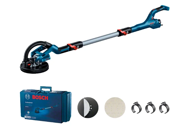 Bosch sienų ir lubų šlifuoklis GTR 550, 550W, su lagaminu aprašymas - Prekės nuotrauka