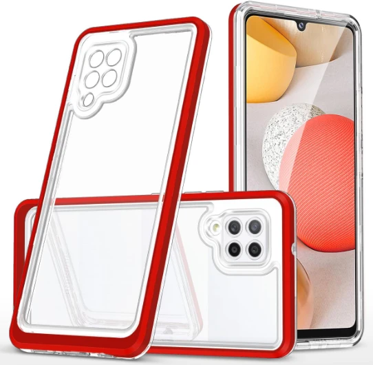 Hurtel Clear dėklas skirtas Samsung Galaxy A42 5G, raudonas aprašymas - Prekės nuotrauka