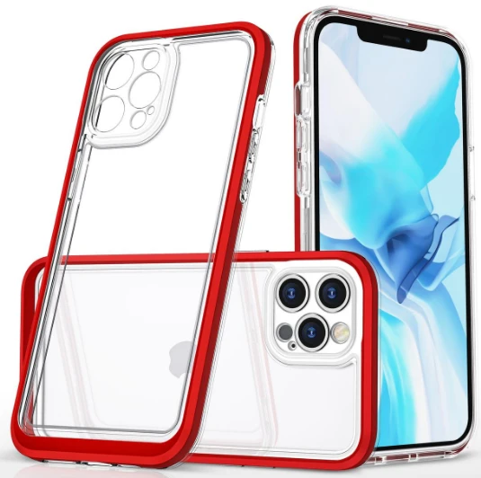 Hurtel Clear dėklas skirtas iPhone 12 Pro Max, raudonas aprašymas - Prekės nuotrauka
