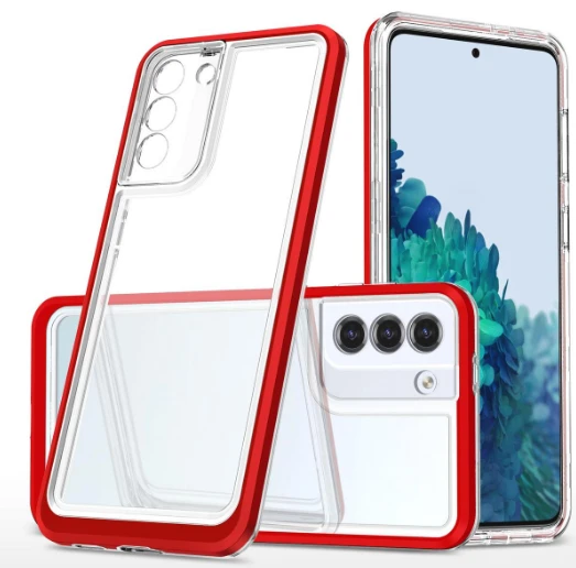 Hurtel Clear dėklas skirtas Samsung Galaxy S21 + 5G (S21 Plus 5G), raudonas aprašymas - Prekės nuotrauka