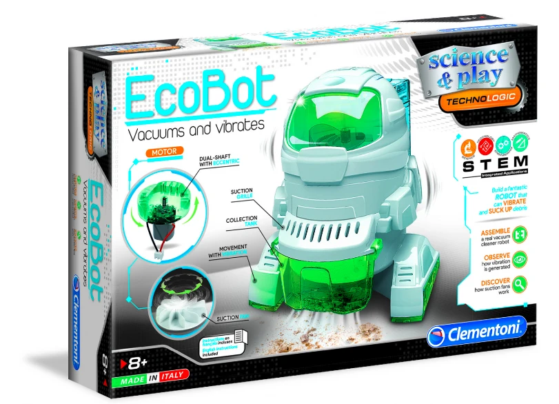CLEMENTONI robotas Ecobot, 75040BL aprašymas - Prekės nuotrauka