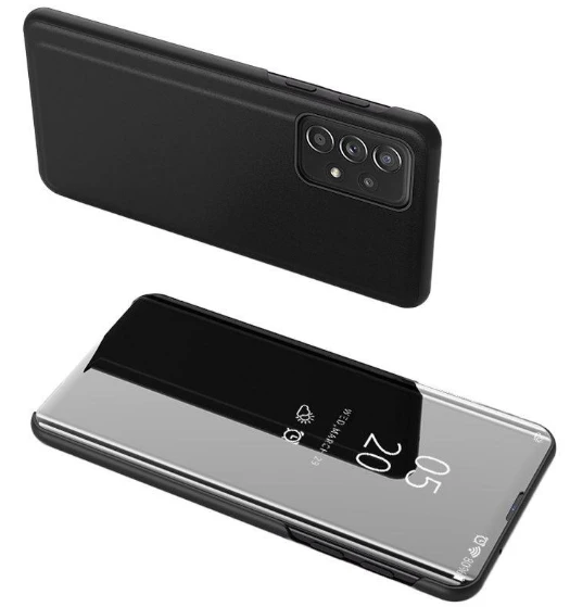 Hurtel Clear View dėklas skirtas Samsung Galaxy A73, juodas aprašymas - Prekės nuotrauka