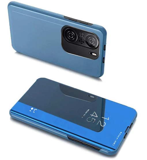 Hurtel Clear View dėklas skirtas Xiaomi Redmi K40 Pro+ / K40 Pro / K40 / Poco F3, mėlynas aprašymas - Prekės nuotrauka