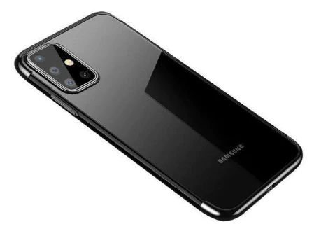 Hurtel skaidrus TPU dėklas skirtas Samsung Galaxy A72 4G, juodas aprašymas - Prekės nuotrauka