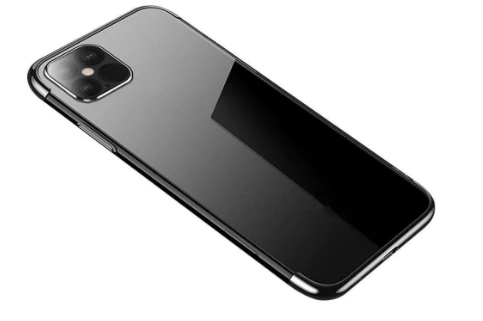 Hurtel Clear Color Gel TPU Electroplating frame Samsung Galaxy A22 4G dėklas telefonui juodos spalvos aprašymas - Prekės nuotrauka