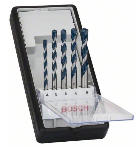 Bosch grąžtų betonui rinkinys ROBUST LINE CYL-5 4; 5; 6; 6; 8 mm, 5 vnt. aprašymas - Prekės nuotrauka