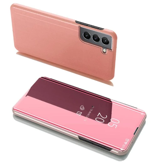 Hurtel Clear View dėklas skirtas Samsung Galaxy S22 + (S22 Plus), rožinis aprašymas - Prekės nuotrauka