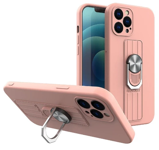 Hurtel Ring silikoninis dėklas skirtas Xiaomi Poco M4 Pro 5G, rožinis aprašymas - Prekės nuotrauka