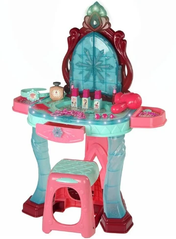 Lean toys kosmetinis staliukas su veidrodžiu ir šviesomis aprašymas - Prekės nuotrauka